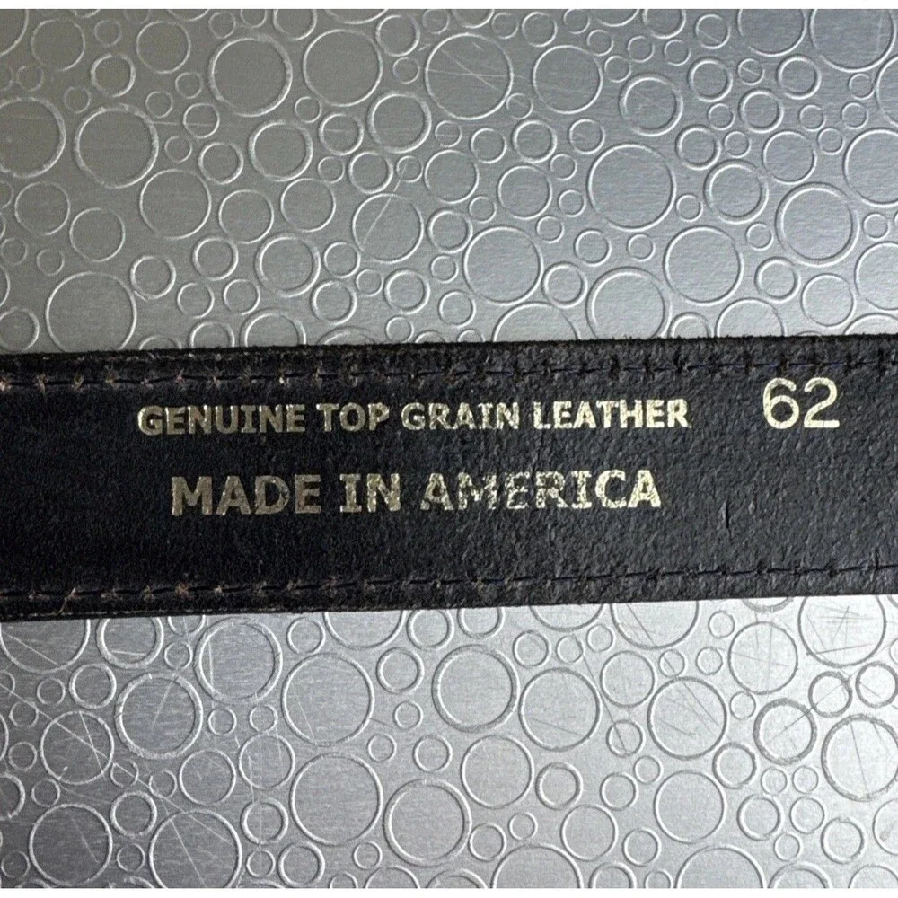 Davis Big & Tall Mens Black Leather Belt Interchangeable Buckle USA - Size 62
